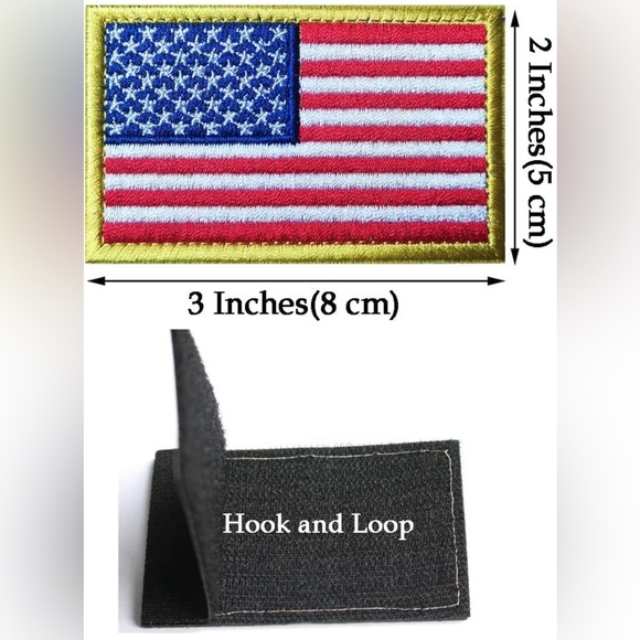 2 PCS AliPlus America US Flag Patches Embroidered Tactical Military Morale Patch - Picture 3 of 5